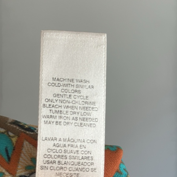 Chico's Womens Multicolor Paisley Blouse Sz 3/XL Medallion Print Bishop Sleeve - Picture 11 of 15